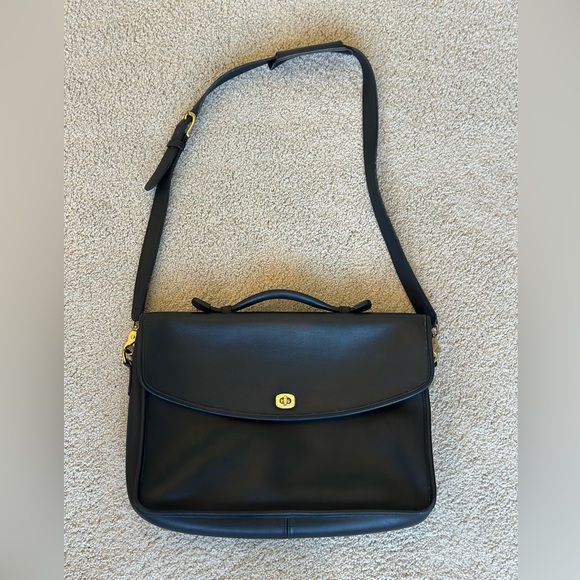 Coach Vintage Lexington M6C - 5265 Black Leather Laptop Bag Briefcase - Picture 1 of 9